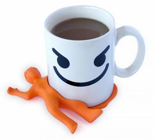 壓扁小人硅膠咖啡杯墊，創(chuàng)意配飾水杯墊-硅膠墊