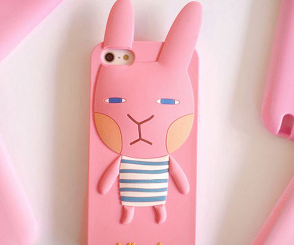 卡通動物硅膠手機殼，全包防摔手機套-硅膠套